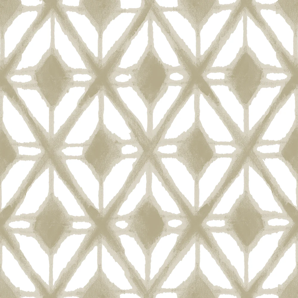 Shibori Geometric Taupe Peel and Stick Wallpaper