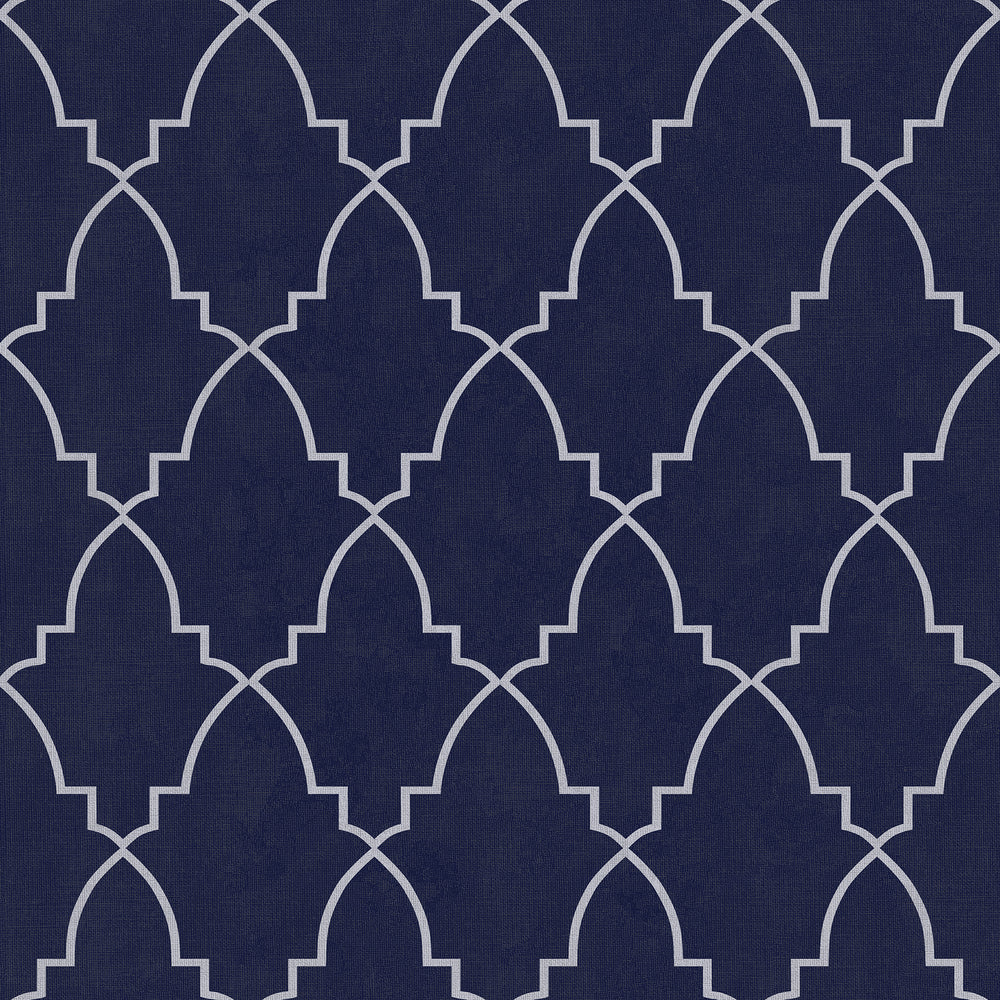 Medina Trellis Navy Peel and Stick Wallpaper