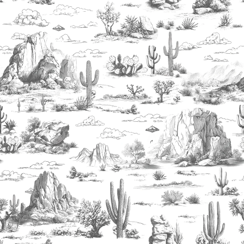 Area 51 Novelty Toile Gray Peel and Stick Wallpaper