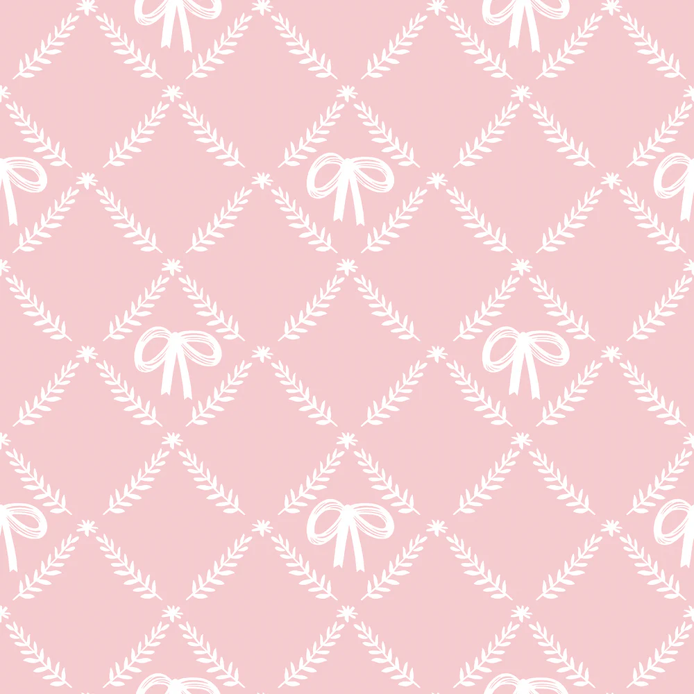 Heirloom Bow Trellis Pink Peel and Stick Wallpaper