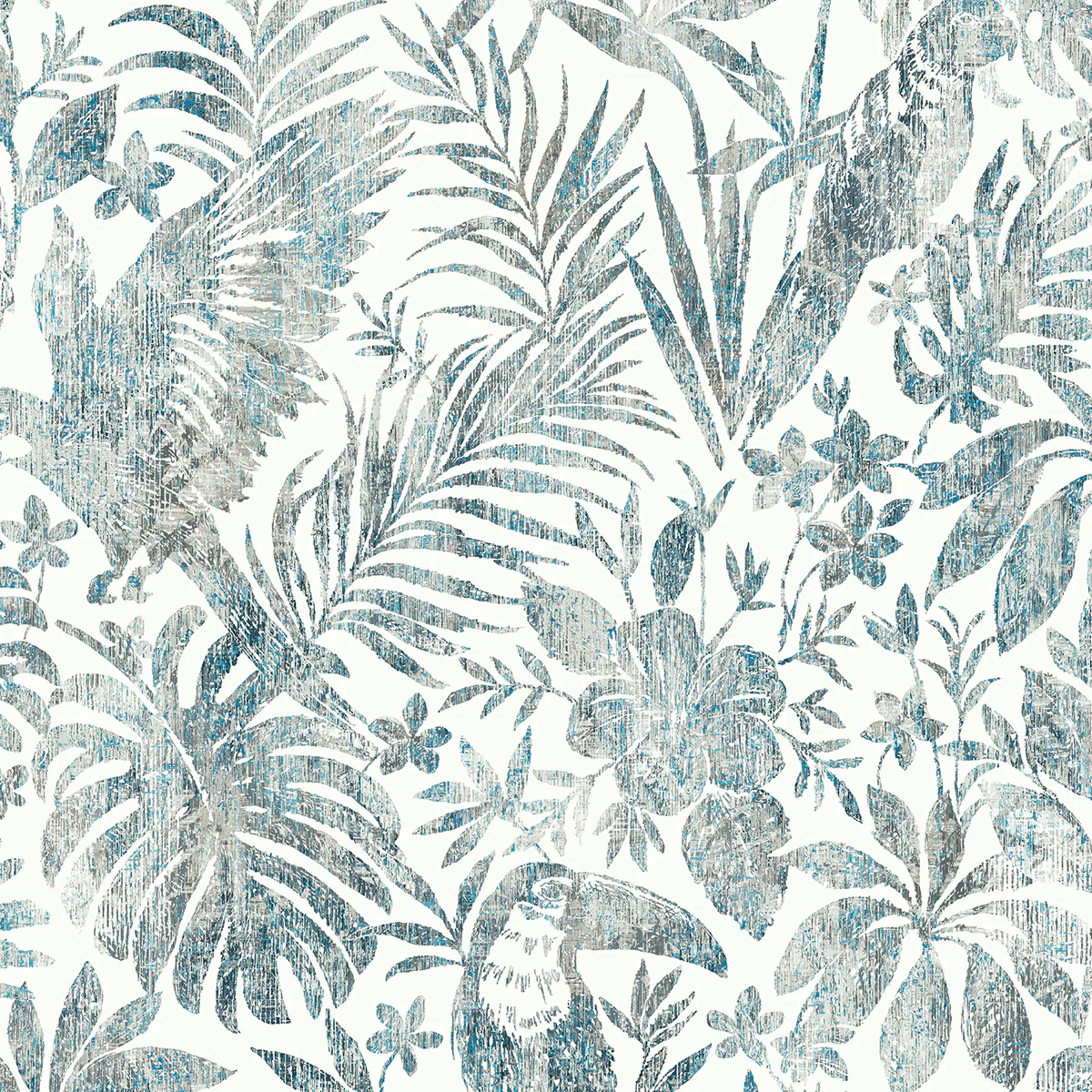 Birdsong Tropic Blue Peel and Stick Wallpaper