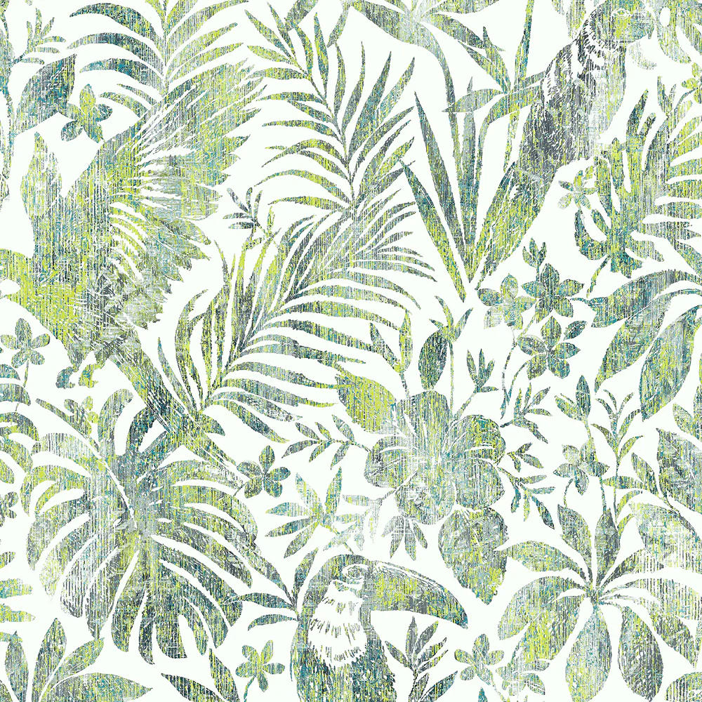Birdsong Tropic Green Peel and Stick Wallpaper