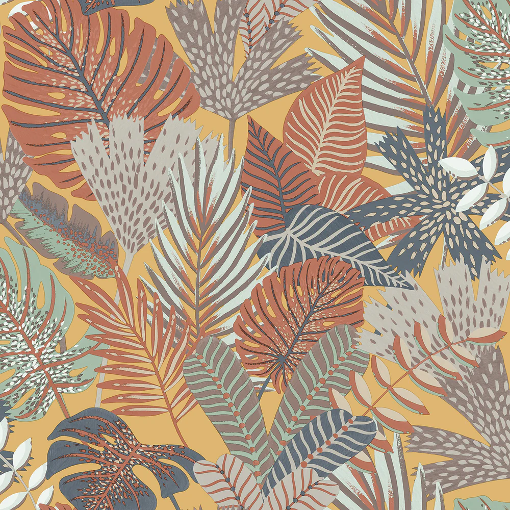 Jungle Canopy Gold Peel and Stick Wallpaper