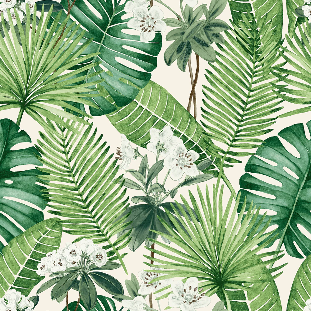 Island Eden Cream Peel and Stick Wallpaper