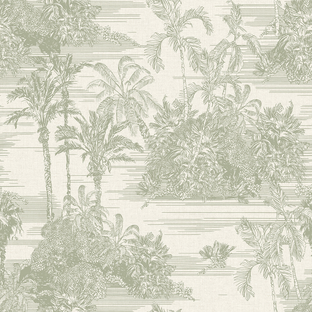 Tropic Archive Toile Sage Peel & Stick Wallpaper