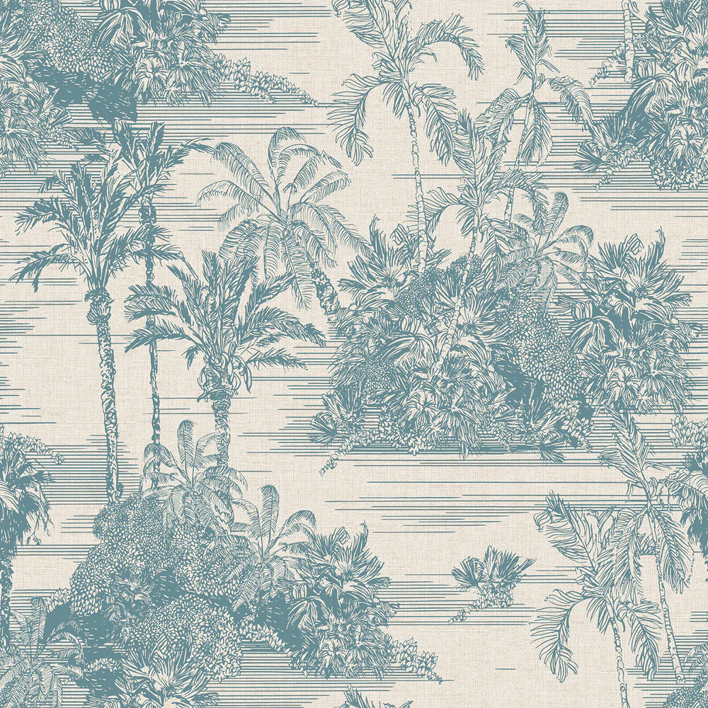 Tropic Archive Toile Blue Peel & Stick Wallpaper