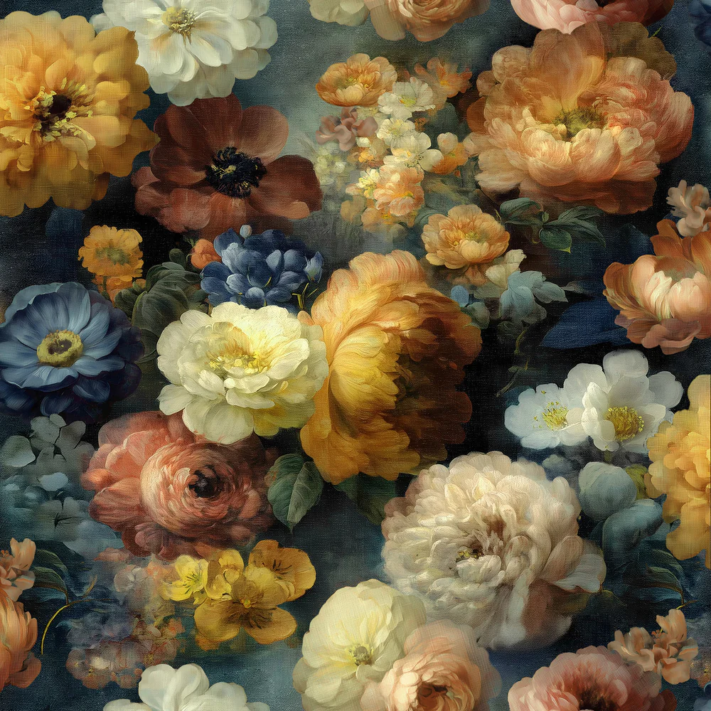 Moody Floral Multicolor Yellow Peel and Stick Wallpaper