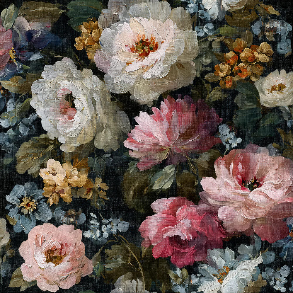Floral Painting Multicolor Pink Peel and Stick Wallpaper