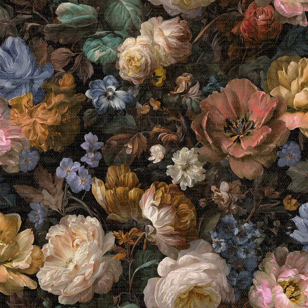 Vintage Floral Multicolor Orange & Yellow Peel and Stick Wallpaper