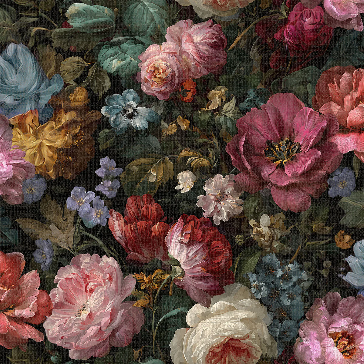 Vintage Floral Multicolor Red & Pink Peel and Stick Wallpaper