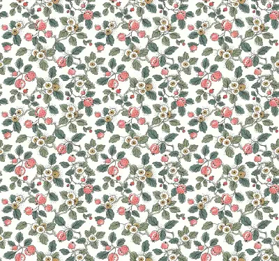 Framboise Pink Berry Vines Wallpaper