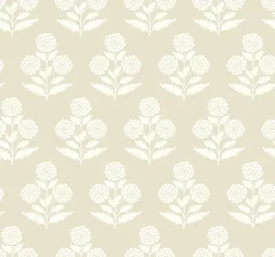 Souci Beige Marigolds Wallpaper