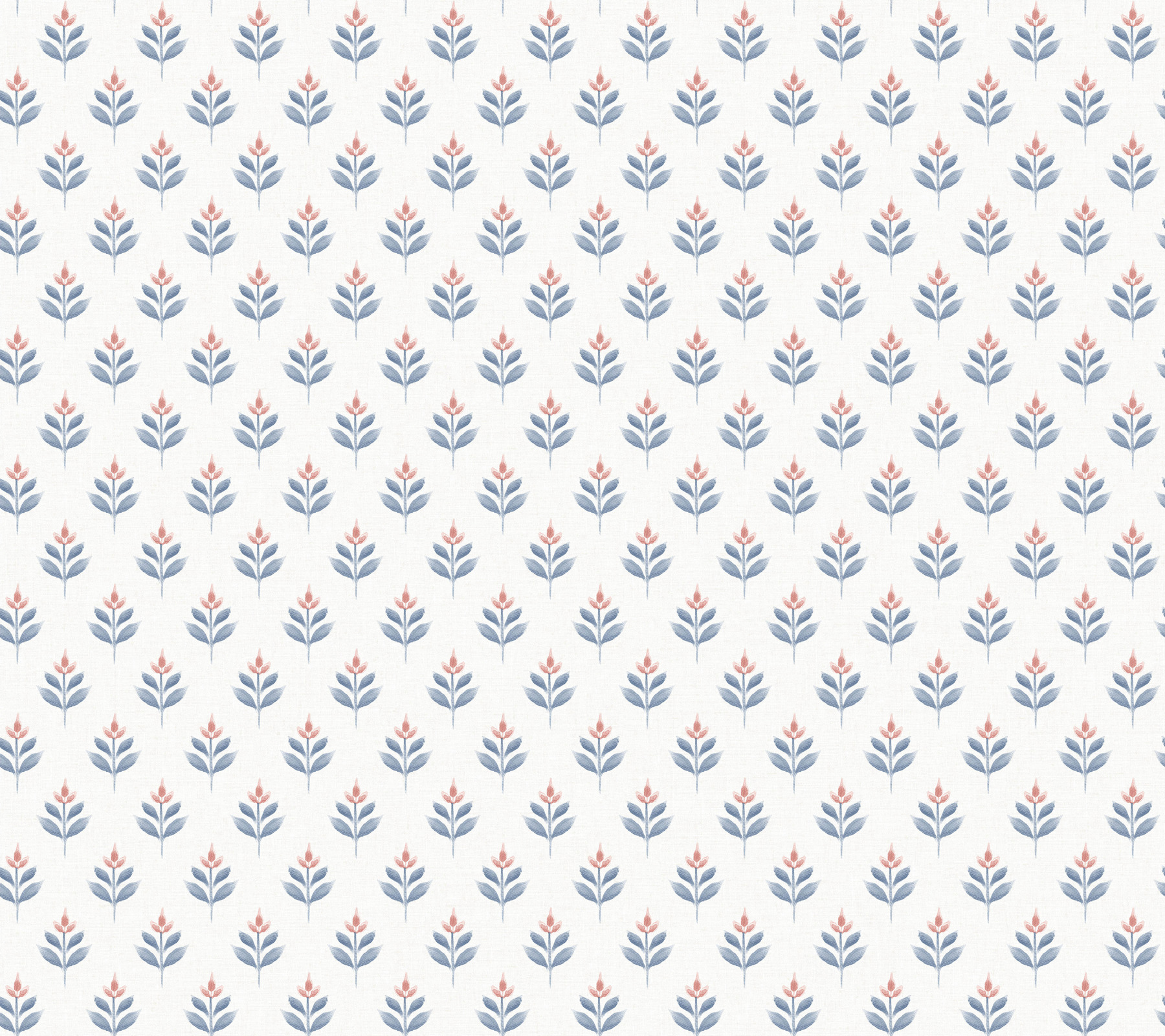 Serene Villa Red Floral Stamp Wallpaper