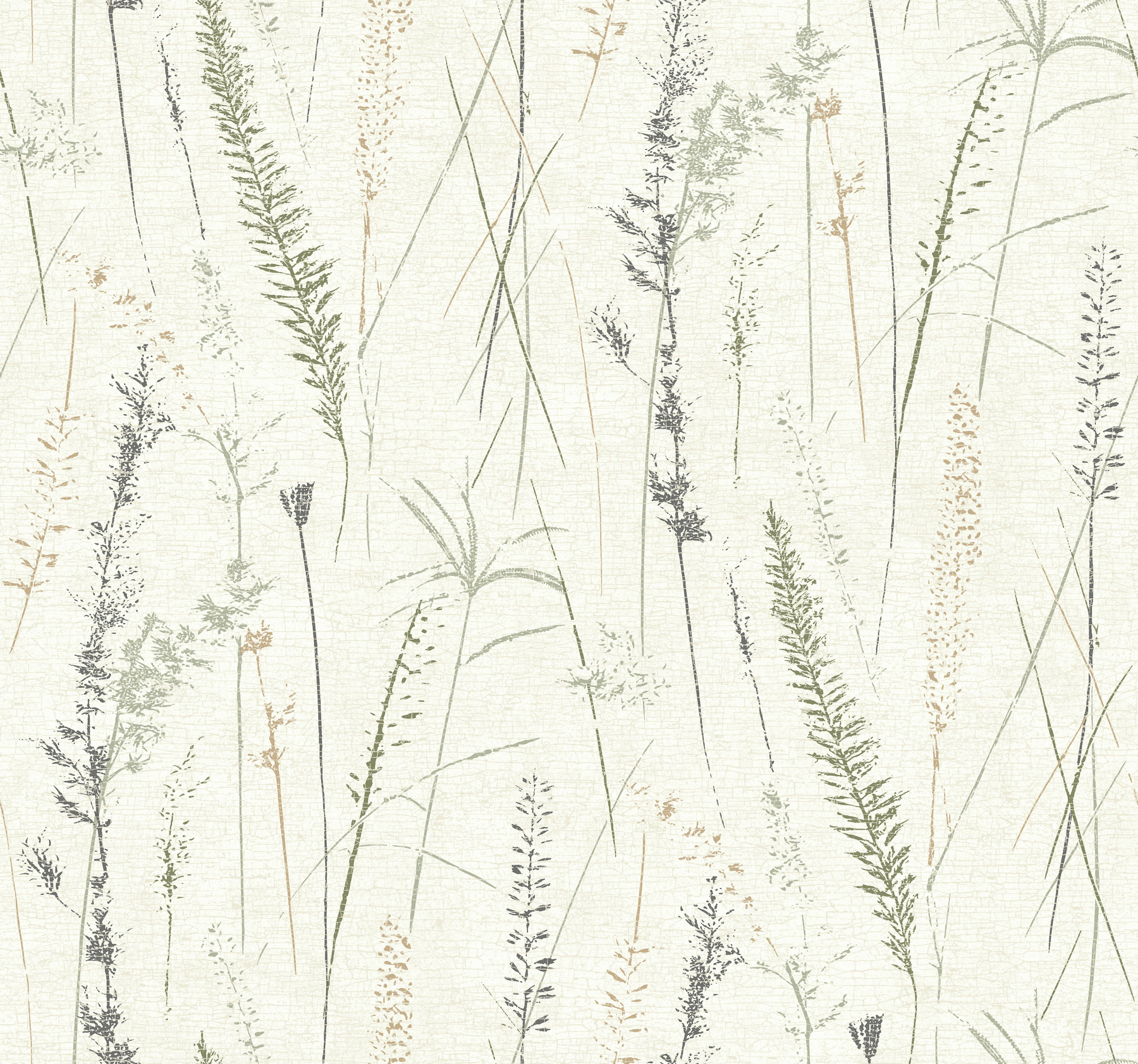 Meadow Splendor Charcoal Botanical Wallpaper