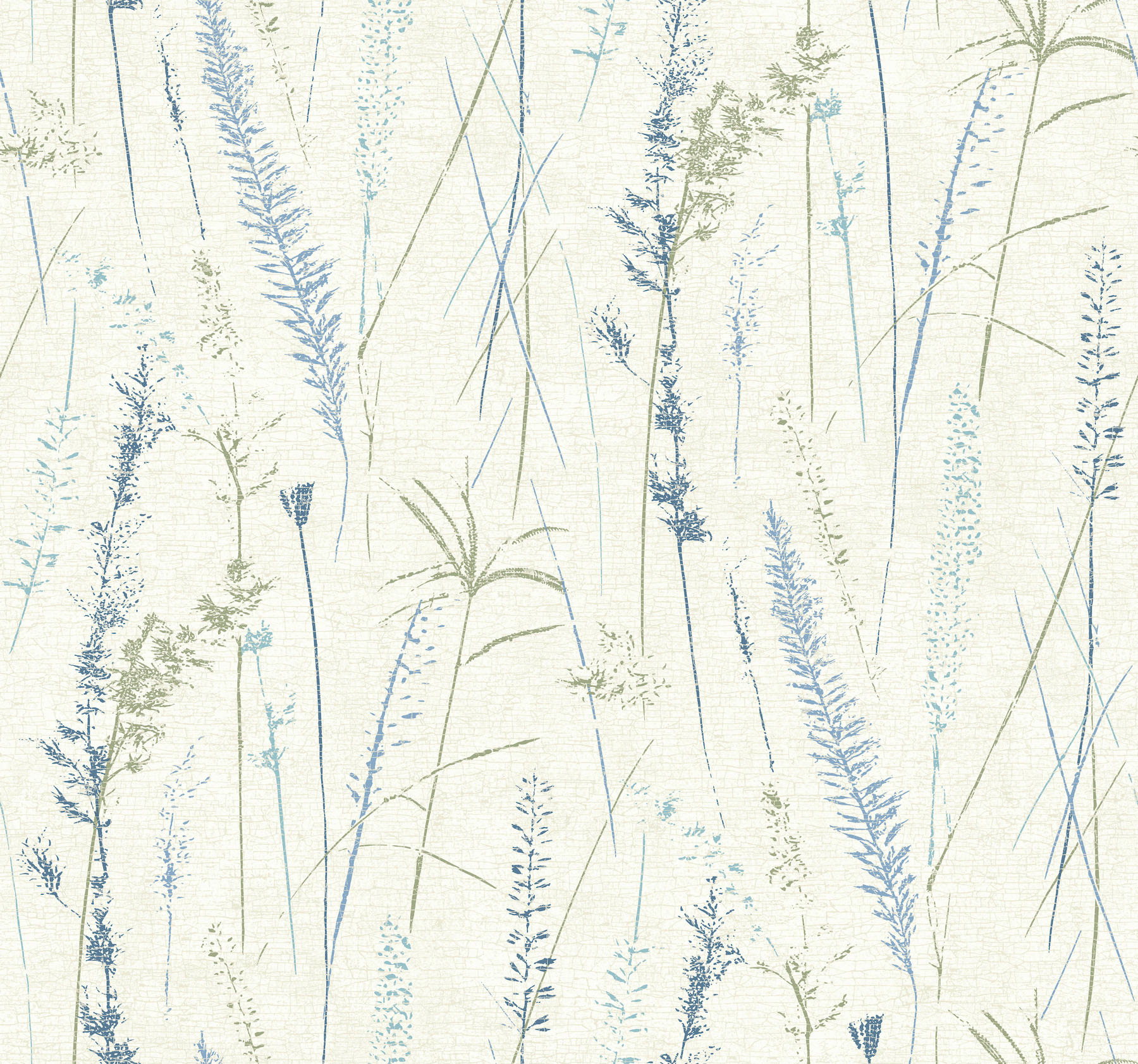Meadow Splendor Blue Botanical Wallpaper