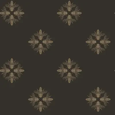 Gold & Black Honey Bee Wallpaper