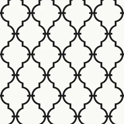 Black Modern Trellis Wallpaper