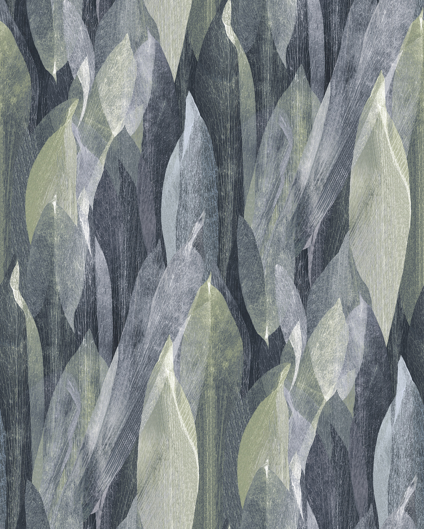 Shimmering Canopy Indigo Botanical Wallcovering