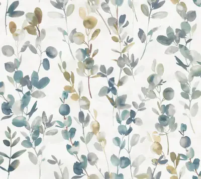Joyful Eucalyptus Turquoise Wallpaper