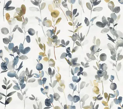 Joyful Eucalyptus Navy Wallpaper