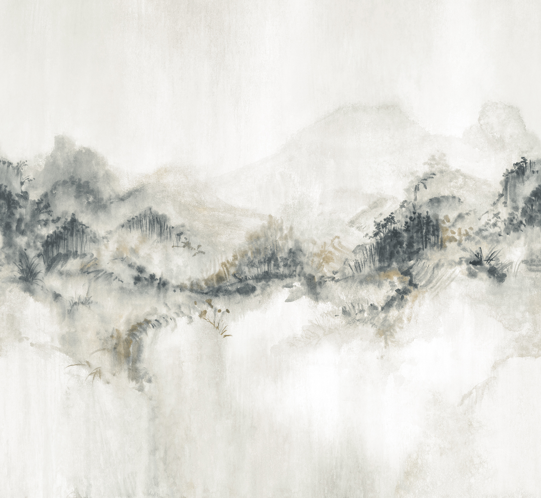 Mystic Overlook Grey Wall Mural