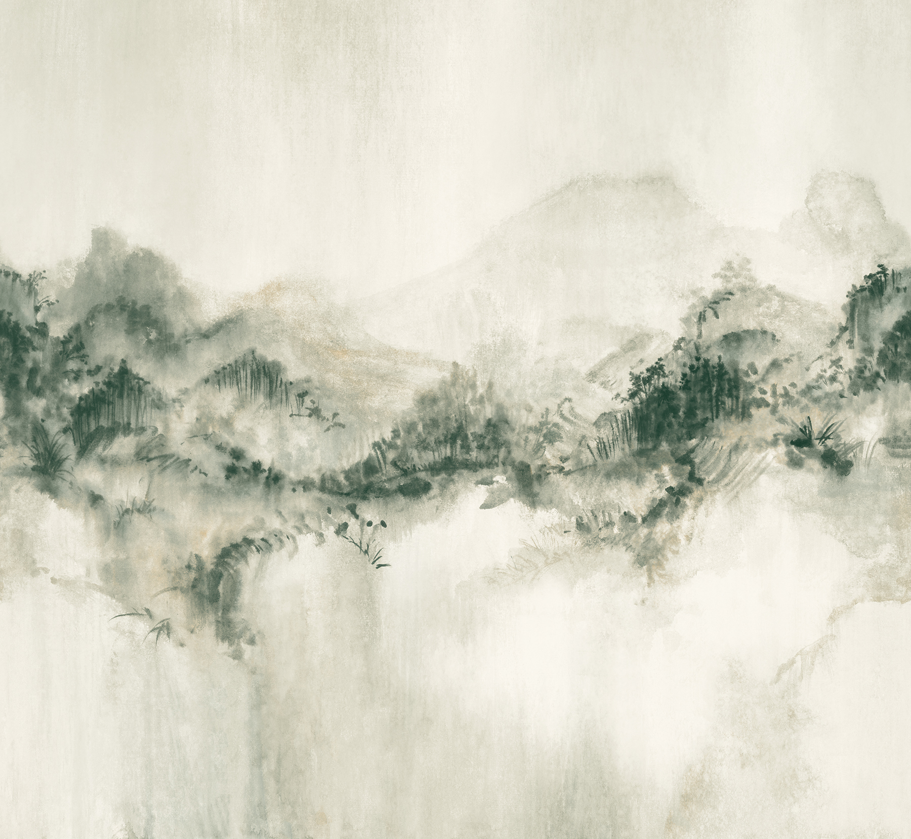 Mystic Overlook Green Wall Mural