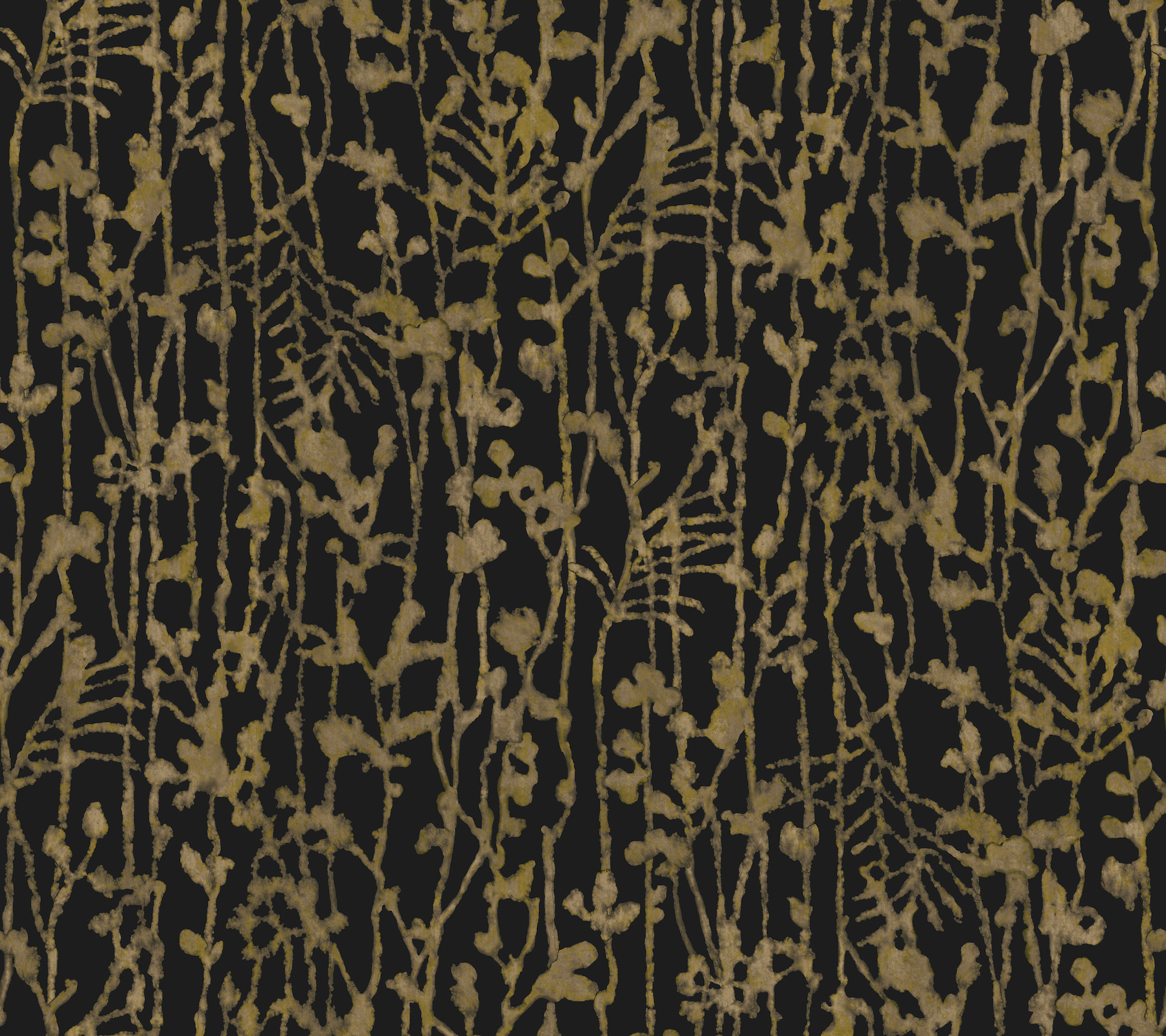 Filigree Black Abstract Wallpaper