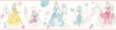 Disney Princess Pretty Elegant Blue & Green Border