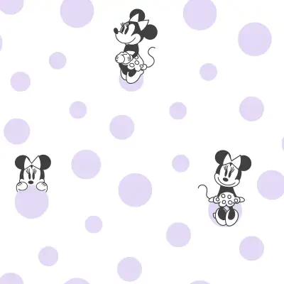 Disney Minnie Mouse Dots Purple Wallpaper