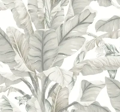 Banana Leaf White & Cream Wallpaper