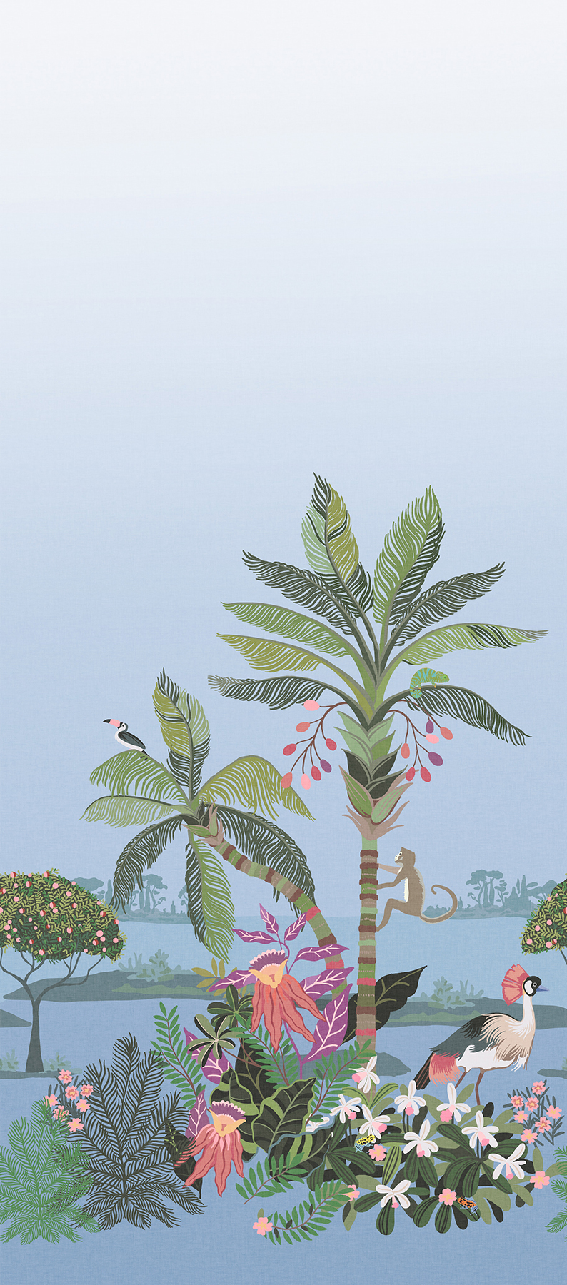 Tropical Lagoon Lush Premium Peel + Stick Wall Mural