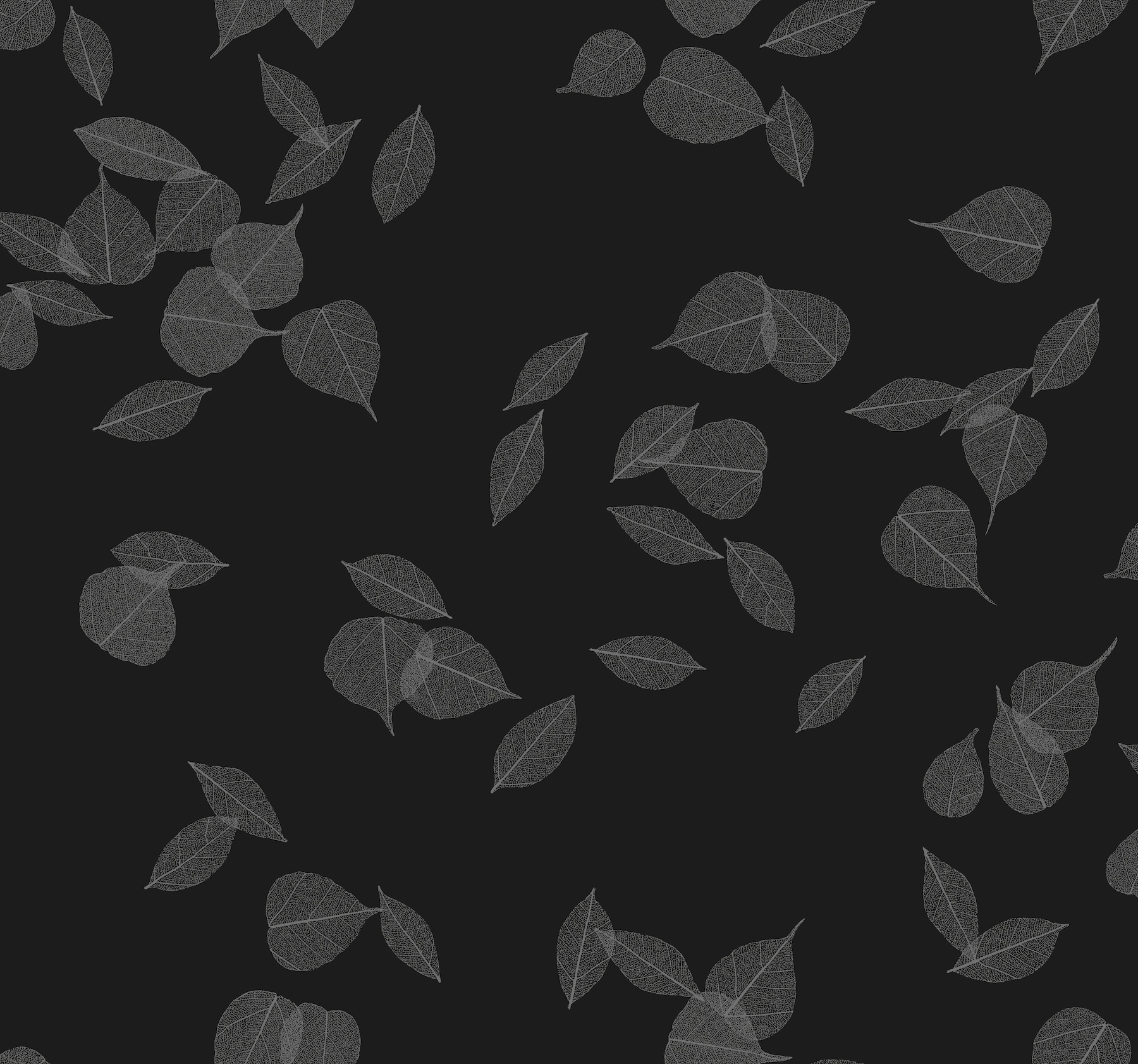 Myles Black Leaves Wallpaper