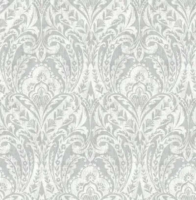 Berkshire Grey Damask Wallpaper