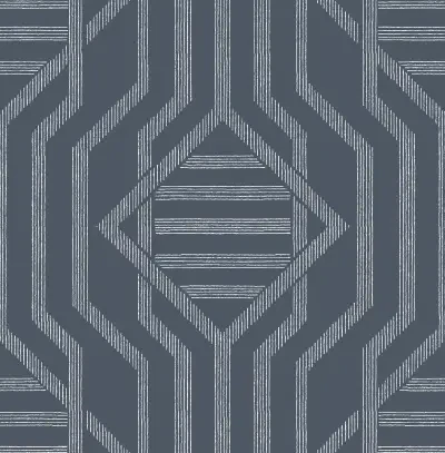 Essex Navy Geometric Wallpaper