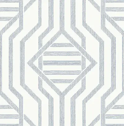 Essex Dark Blue Geometric Wallpaper