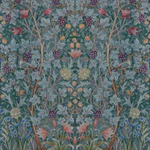 Vine Embroidery Teal Wall Mural