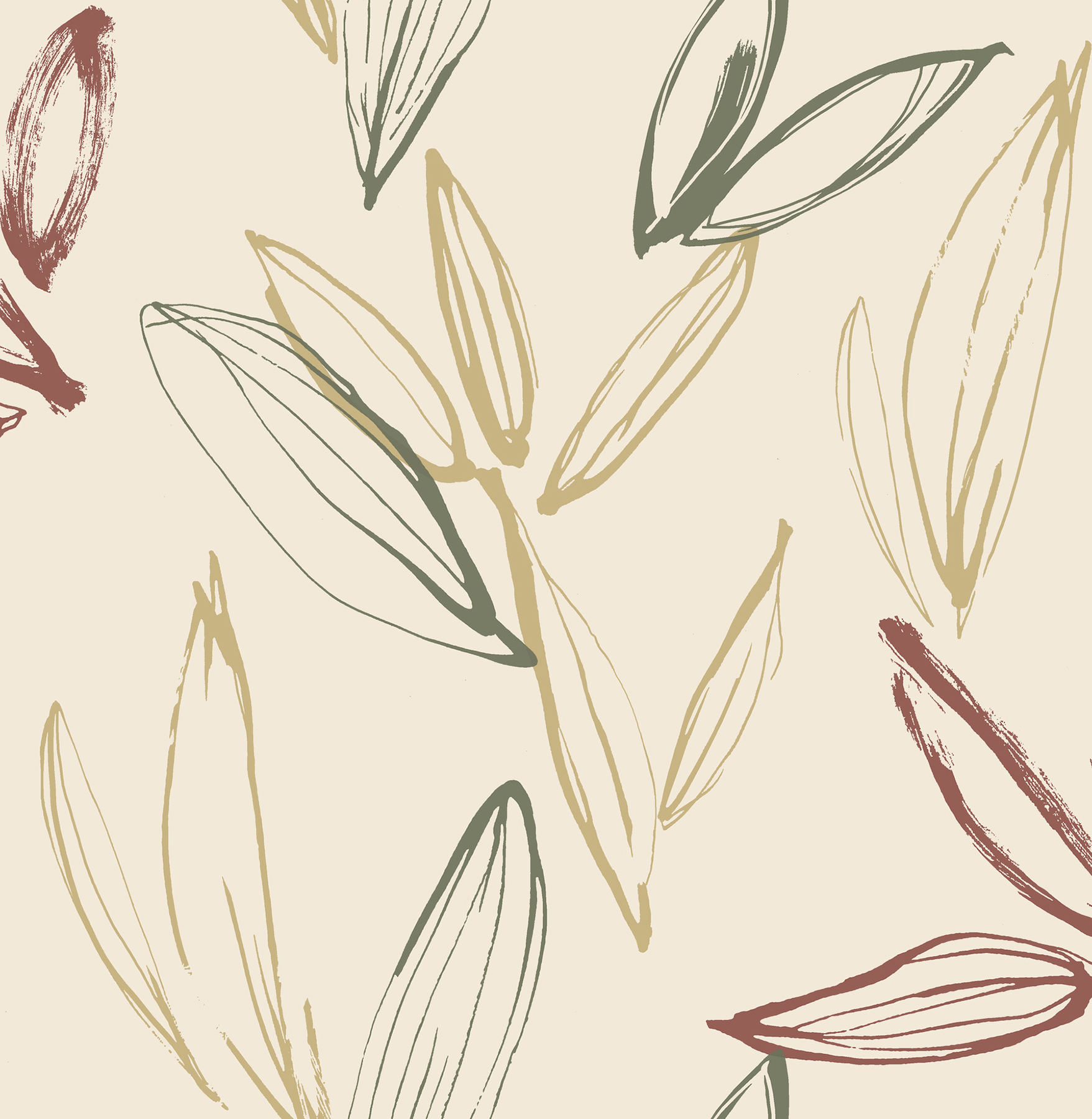 Kenia Multicolor Leaf Toss Wallpaper