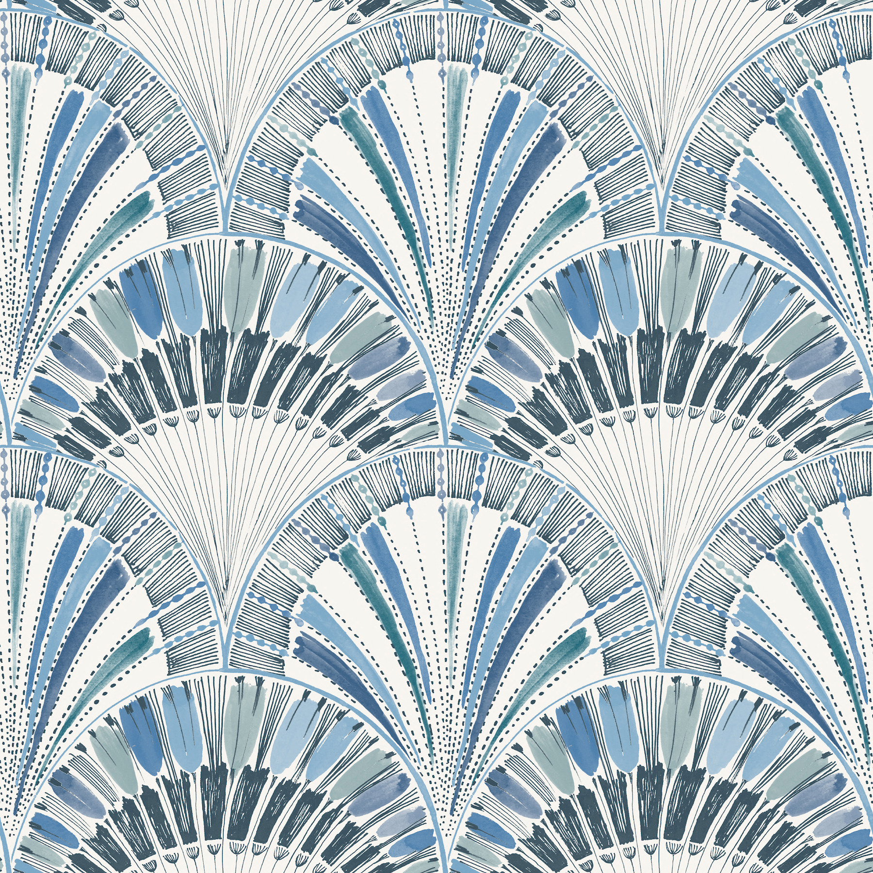 Myla Blue Fanning Reeds Wallpaper