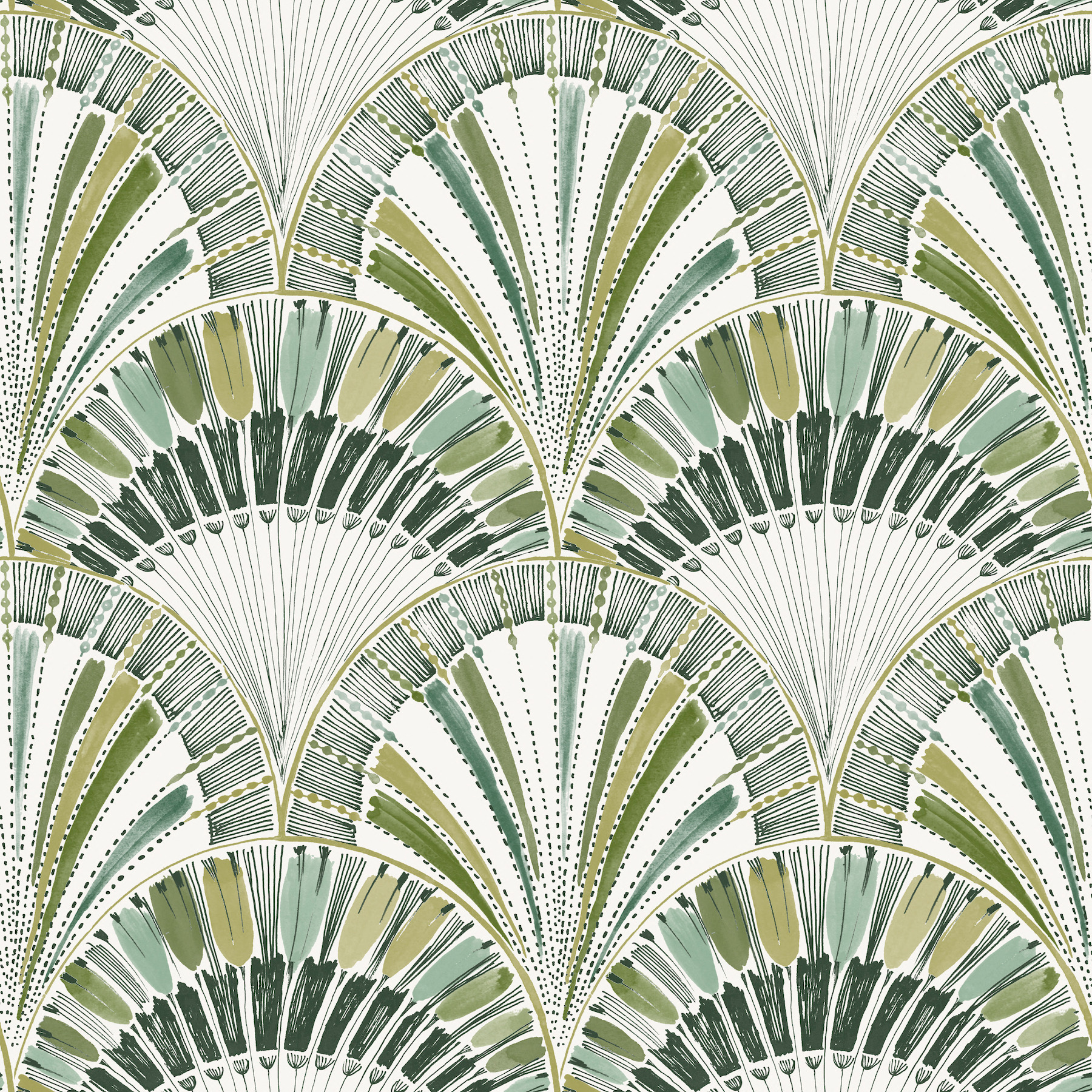 Myla Green Fanning Reeds Wallpaper