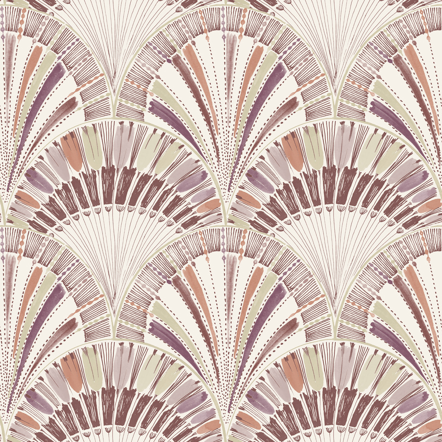 Myla Raspberry Fanning Reeds Wallpaper