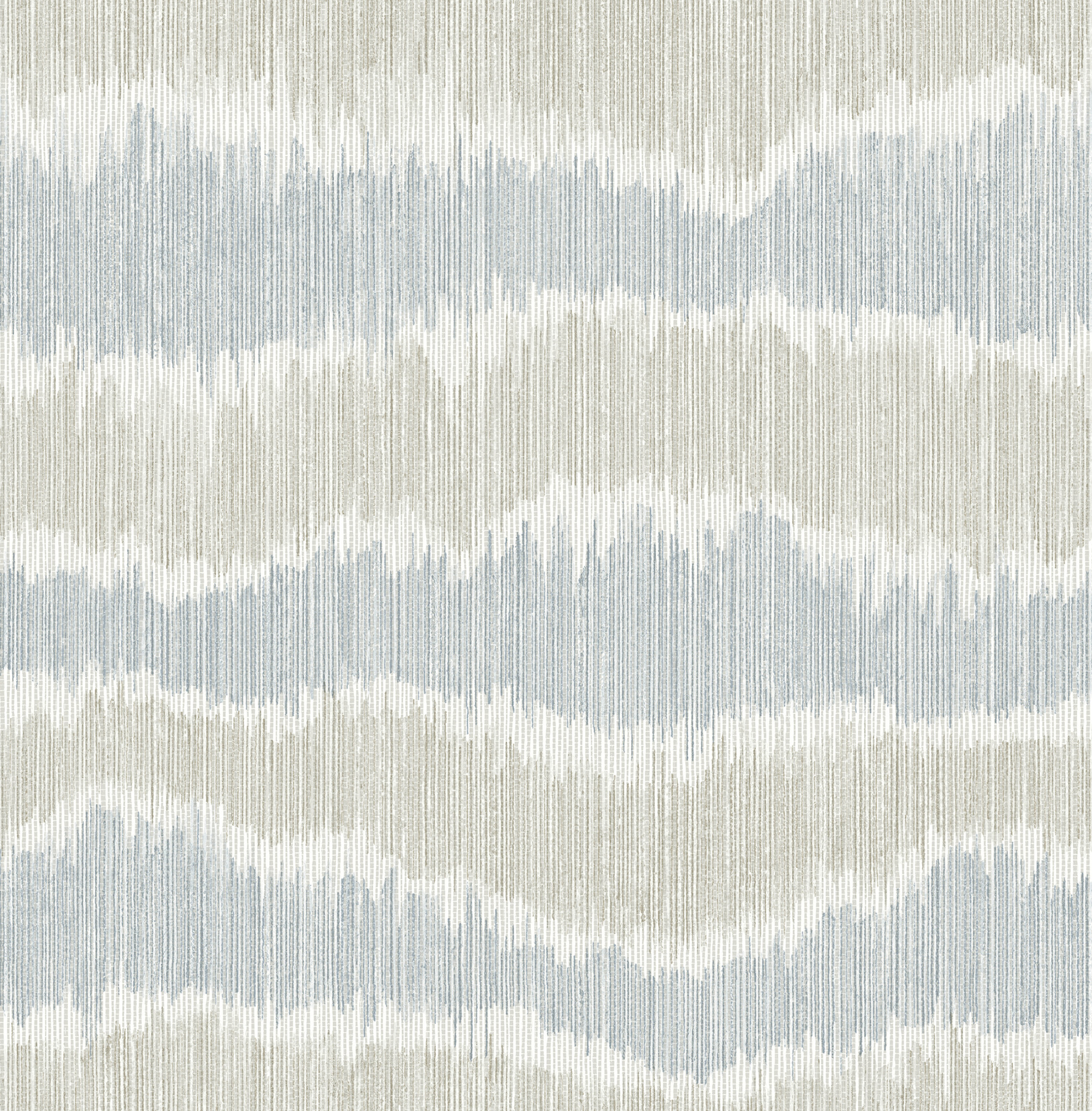 Wiggle Sky Blue Ikat Stripe Wallpaper