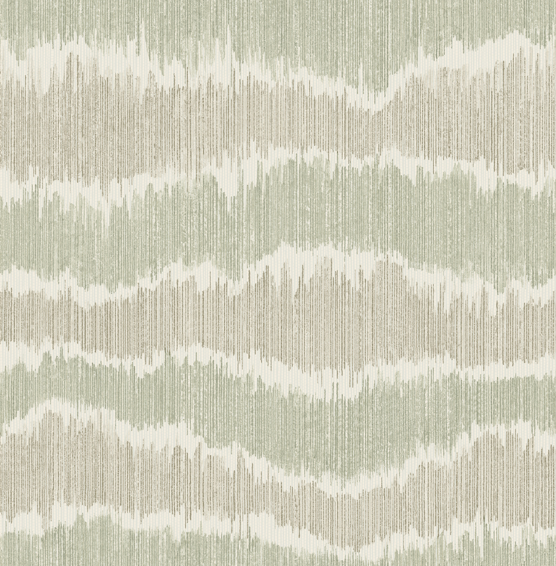 Wiggle Green Ikat Stripe Wallpaper