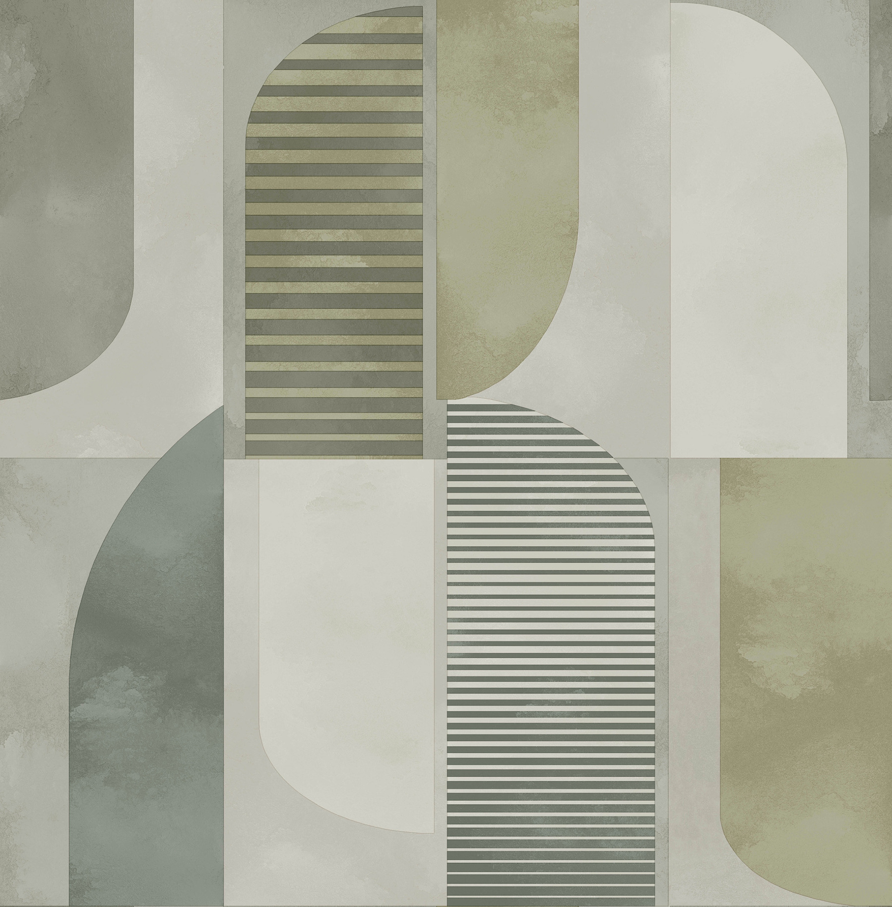 Otto Green Abstract Geometric Wallpaper