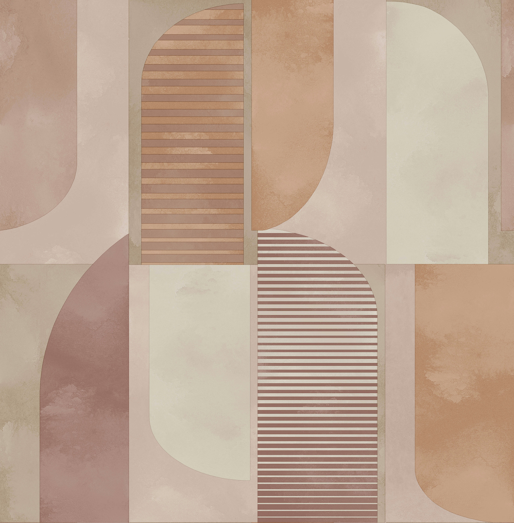 Otto Raspberry Abstract Geometric Wallpaper