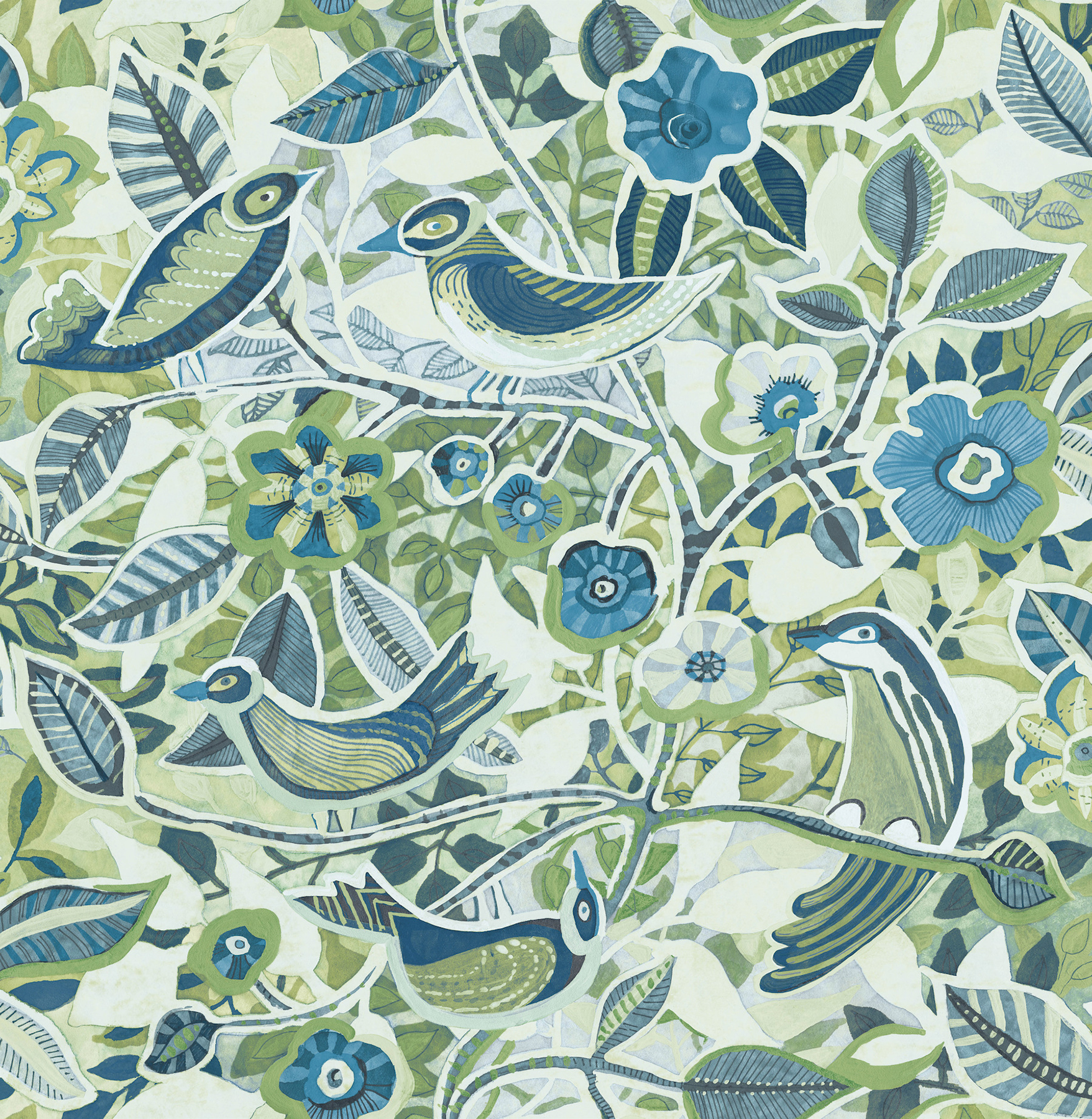 Manette Green Birds in the Bush Wallpaper