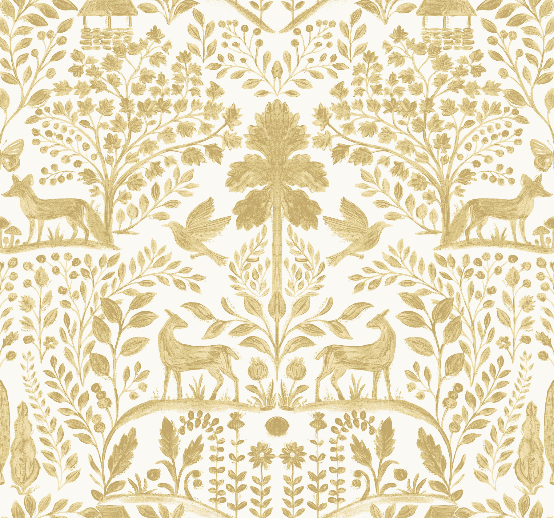 Anoki Yellow Scenic Woodlands Wallpaper