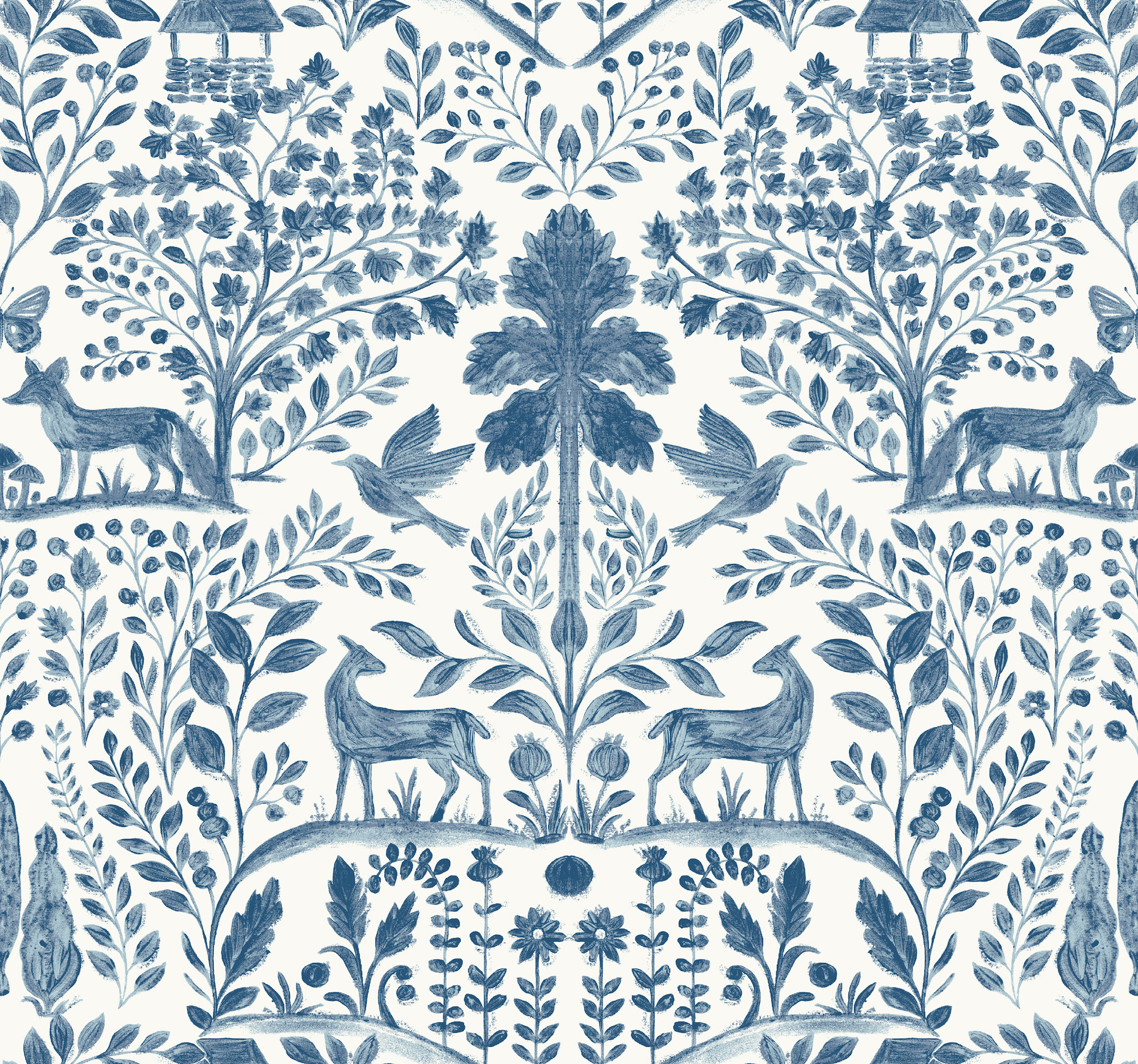 Anoki Blue Scenic Woodlands Wallpaper