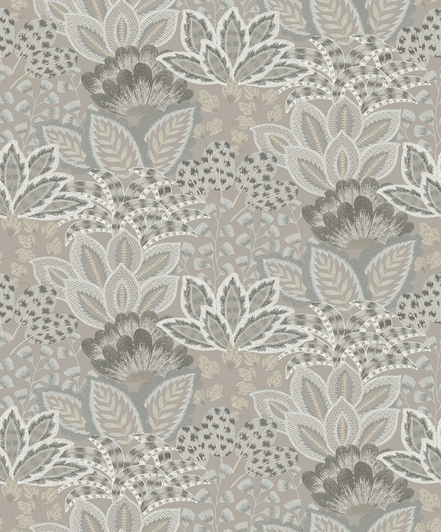 Catherine Taupe Botanical Wallpaper