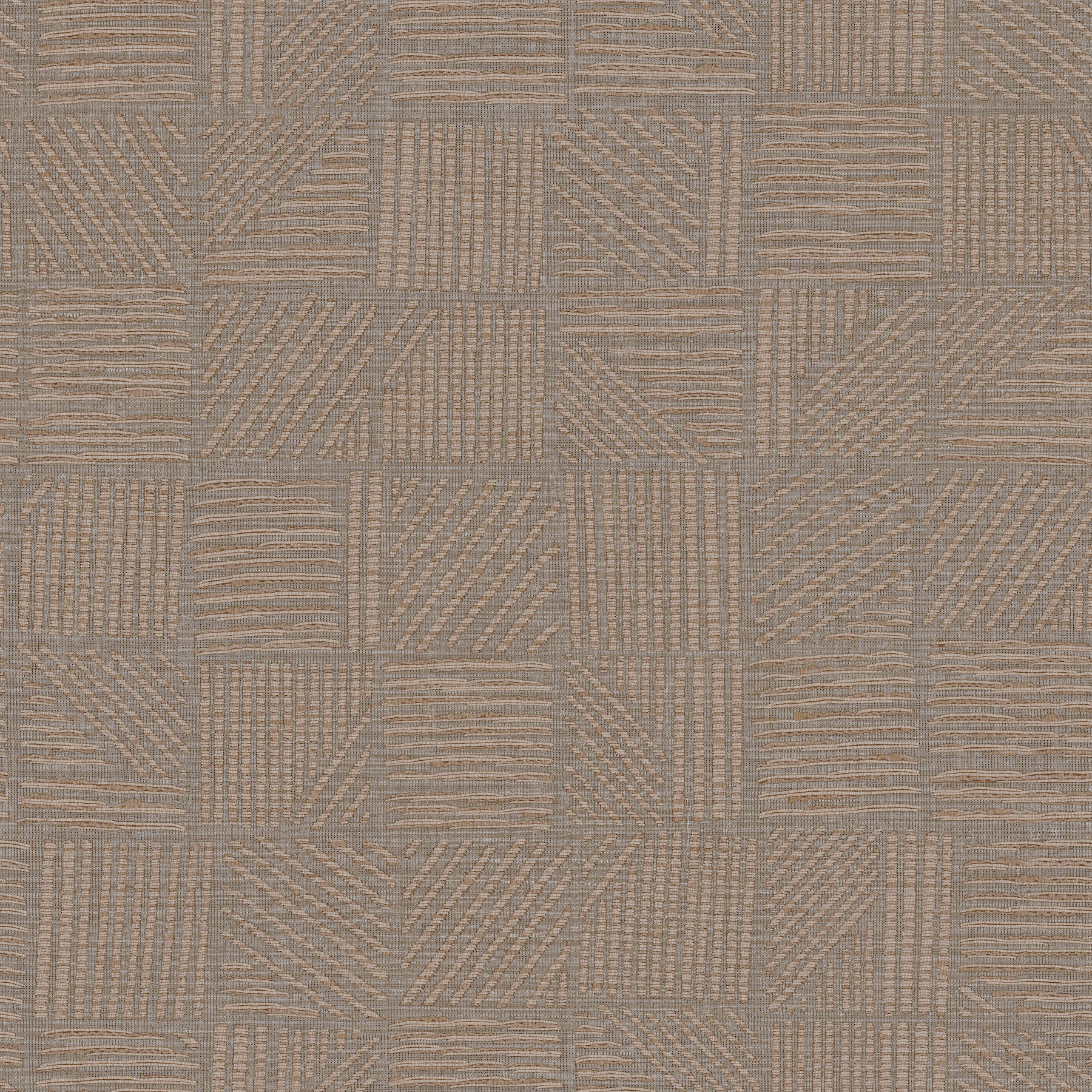 Chiseled Patchwork Brown Faux Fabric Wallpaper