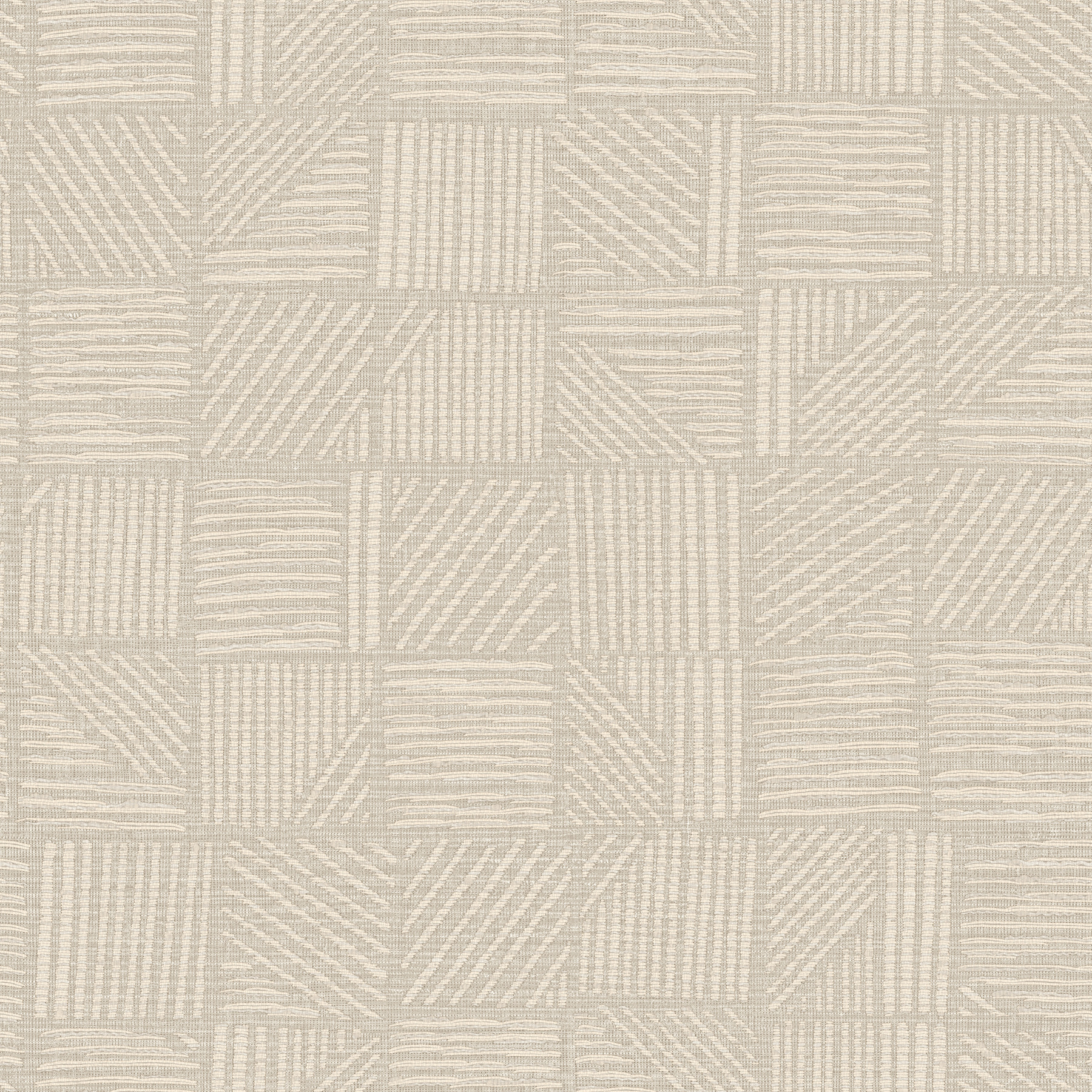 Chiseled Patchwork Neutral Faux Fabric Wallpaper